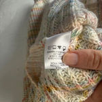 Blue Blush  Multicolored Striped Knit Sweater Pastel Rainbow Women's Size L Photo 5