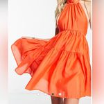 ASOS Vibrant Orange Halter Mini Dress Photo 2