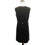 PAWTUCKET Velvet Sheath Dress Black Gold Pinstripe Size Medium VINTAGE Photo 3