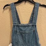 We Wore What NWT  Slouchy Slit Denim Overalls - Steel Photo 7