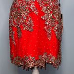 RANIA’S Collection Elegant Red Embellished Dress with Scarf Size 10 NWT Photo 4