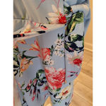 Trixxi Size S Womens Light Blue Floral Wrap Back Zip Up Lined Dress Photo 4