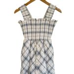 Eliza J Bodice Blue and White Plaid Gingham Midi Dress Sundress Tea Dress 4 Photo 2