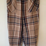 Aerie  women’s gauze plaid shorts size M high waist brown Photo 0