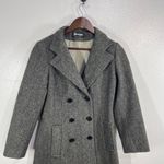 Vtg. Forecaster of Boston Wool Blend Herringbone Double Breasted Trench Coat Gray Size 8 Photo 10