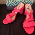 Trary Size 7 Barbie Pink Three Inch Lace Up Heels Photo 0