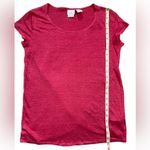 H by Halston Halston Pink Crossover Back Linen Short Sleeve T-Shirt Photo 2