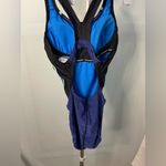 Speedo ‎ One Piece Swimsuit Blue & Black Size 6 Photo 4