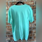 Comfort Colors Mint Tee with Blue Bow and cherry Checkered Design Photo 1