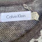 Calvin Klein  Sweater Dress Animal Print Short Sleeve Grey Black Women's Medium Photo 1
