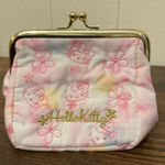 Sanrio Rare  2019 Hello Kitty Soft Fabric Kisslock Cosmetic Pouch Bag Coin Purse Photo 0