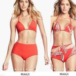 Maaji NWOT High Waist Reversible Bardot Bikini Bottom in Tropical Cayenne Sz L Photo 3