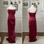 Windsor  Stretchy Ruby Red Burgundy Satin Slip Dress Gown M Photo 1