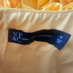 New York & Company Yellow Satin Sleeveless Ruffled Roses 3D Effect Dress Size M Size M Photo 4