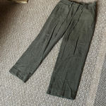 Talbots  Cotton Linen Drawstring Pant in Green Size 6 Photo 0