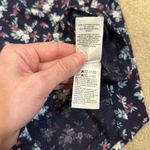 Lucky Brand NWT Women Top Blue Red White Flowers Short Sleeve Button Front Small Photo 5
