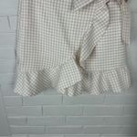 Lea & Viola Cream White Gingham Plaid Ruffle Wrap Skirt Size M Photo 6