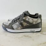 Coach  Gray Nova Signature Canvas Patent Leather Sneakers - US 6.5 Photo 4