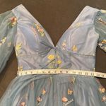 Women’s Blue Prom Party Dress Embroidered Flowers Butterflies Corset Back Size 4 Blue Photo 8