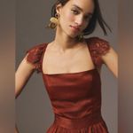 Anthropologie NEW  Lace Mix Jumpsuit Sleeveless Wide Leg Open Back Tie Brown 14 Photo 2