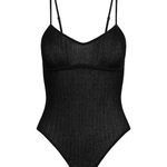 SKIMS Sheer Knit Cami Bodysuit in Onyx, Size X-Small Photo 3