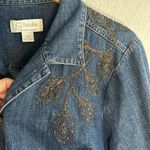 cj banks C.J. Banks 1X Dark Denim Embroidered Button Front Shirt Vintage Plus Cottage Photo 5