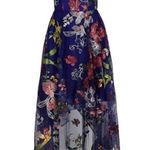 Marchesa Notte Asymmetric Floral Embroidered Gown Dress Hi Photo 12