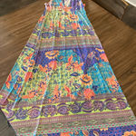 Boston Proper  boho sleeveless Hippy multicolor floral paisley mix maxi dress M Photo 0