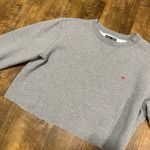 Vtg Y2K Polo Ralph Lauren Cropped Pullover Crewneck Sz Medium Grey Flag Photo 6