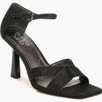 Franco Sarto ‎ Size 9 Black Dress Heels Leather Ankle Strap Sparkly Sandals Photo 0