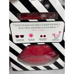 Betsey Johnson   RX-able Cats eye Sunglasses, case, Chain NIB Red lips Case Photo 3