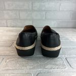 FitFlop  Casa Loafers Womens 8 Black Leather Slip-On Wedge Platform Espadrilles Photo 2