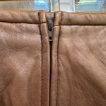 Vintage Firenze Santa Barbara 80’s Chic Tan Genuine Leather Skirt Women’s Size 4 Brown Photo 3