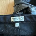Abercrombie & Fitch Black denim/ leather pants Photo 3