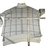 JODIFL Women's 1X Plaid Turtleneck Sweater Tunic Cream Brown Oversized Photo 4