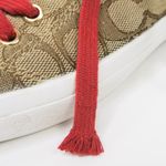 Coach  Empire Outline Canvas Sneakers - Tan & Red Photo 11