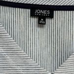 Jones New York Blue White Gray Textured V-Neck Short Sleeve Shirt Medium Photo 1