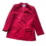 Oleg Cassini  Wool 2pc Skirt Suit Blazer Jacket Ruby Red Size 12 Vintage Rare NWT Photo 11