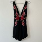 LF Short Black Parisian Rose Embroidered Romper Photo 7