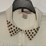 Forever 21  button down embellished collared dress blouse small loose fit Photo 3