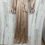 BALTICBØRN Holly Satin Maxi Dress sz M Champagne Gold Formal Wedding Long Sleeve Size M Photo 3