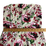 Zinc  Junior Sz 9 Red Biegw Floral Cherry Flower Print A Lined Strapless Dress Photo 5