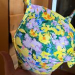 Relleciga NWT  Yellow Purple Floral Push Up Bikini Top Twist Underwire Size XXL Photo 2