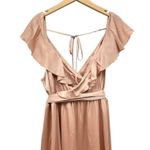 Show Me Your Mumu Samantha Ruffle Wrap in Rose Gold Luxe Satin size 2X Photo 3