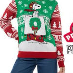 Peanuts Snoopy Christmas Ugly Sweater S Green Red Holiday Festive Knit Pullover Photo 0