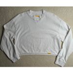 yellow label: White Cropped Long Sleeve Tee Size M Photo 2