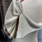 EXPRESS Cold Shoulder Ribbed V-Neck Bell Sleeve Sweater - Blush - size M Photo 5