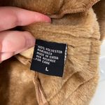 NWOT Effeci women’s light tan brown faux suede fur lined collar full zip jacket Size L Photo 4