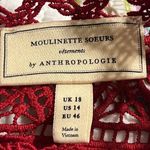 Moulinette Soeurs  by Anthropologie lace peplum top women's size 14 lined 3/4 slv Photo 11