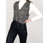 Vintage Marled Knit Sweater Vest | Size M Black Size M Photo 1